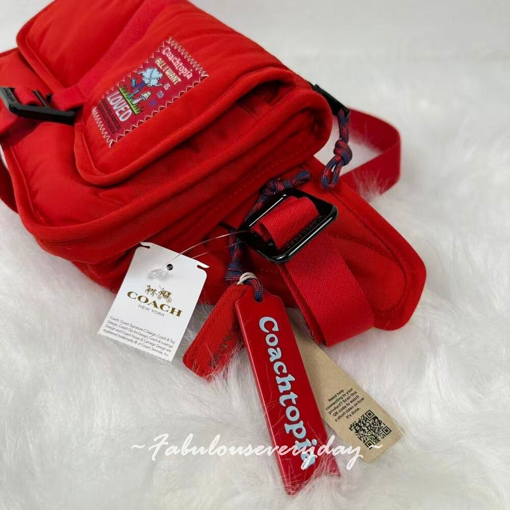 Coach Coachtopia Loop Crossbody Belt Bag In Rosebud Red CV427 NWT - Picture 3 of 8